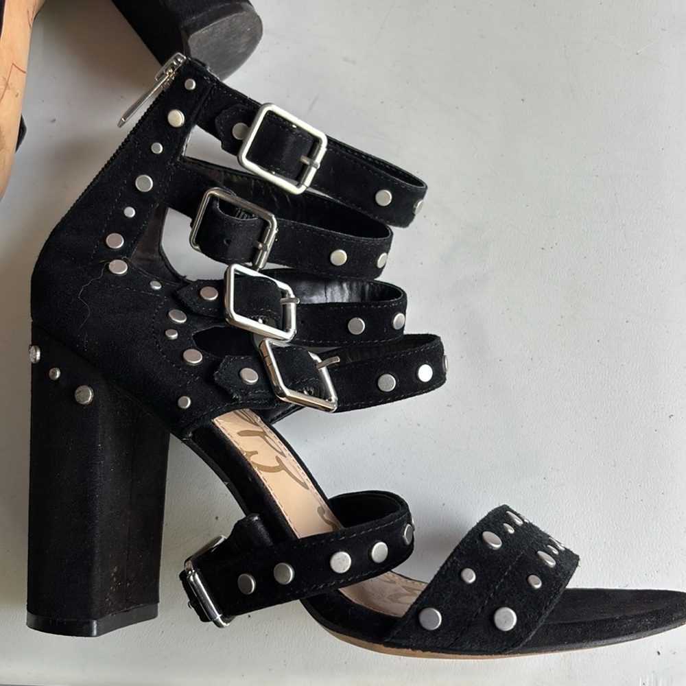 SAM EDELMAN YORK STUD HEELS Black Studded Women's Heels - Picture 4 of 7